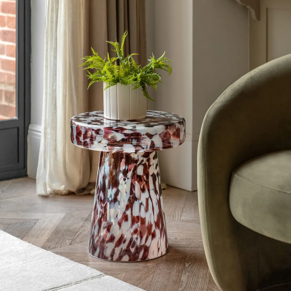 Murano Side Table Leopard 395x395x465mm