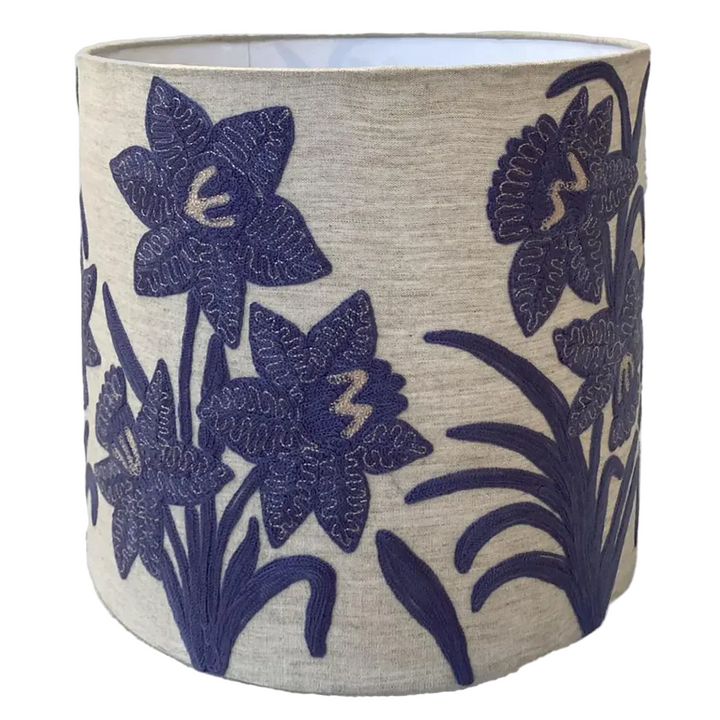 Narcissus Linen Drum Shade Lavender