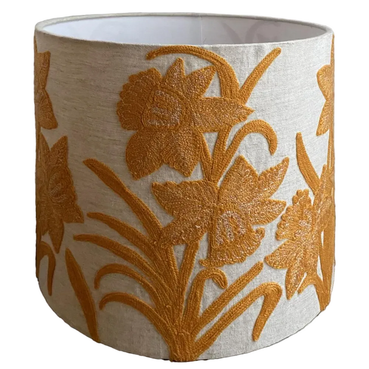 Narcissus Linen Drum Shade Yellow