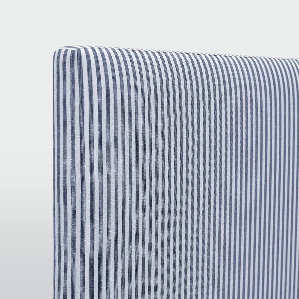Newport Bedhead King White & Blue Pin Stripe