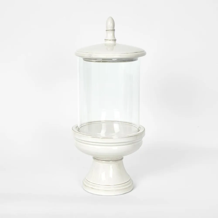 Nini Candle Holder with lid White Medium