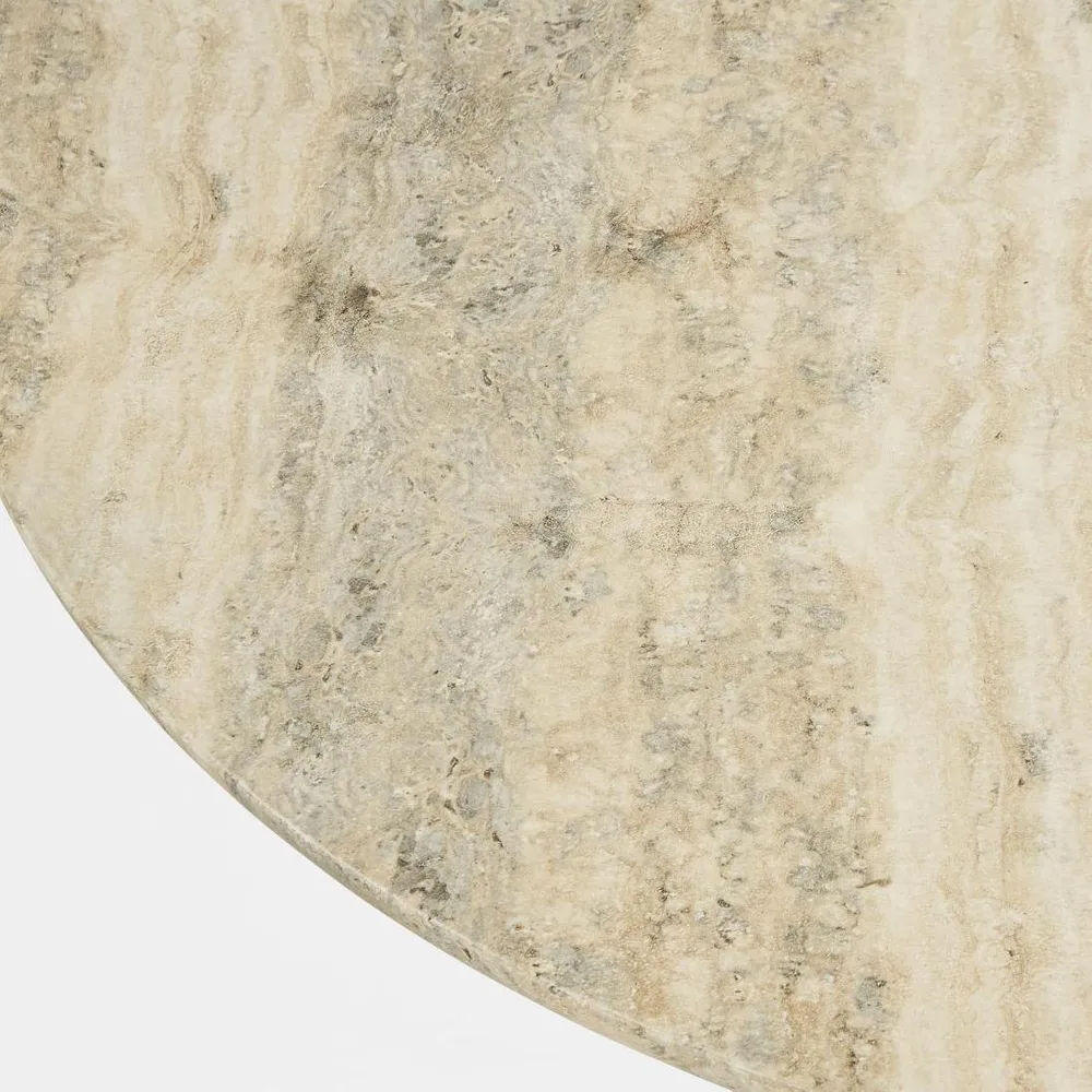 Parisi Round Coffee Table Grey Travertine Look - Outdoor