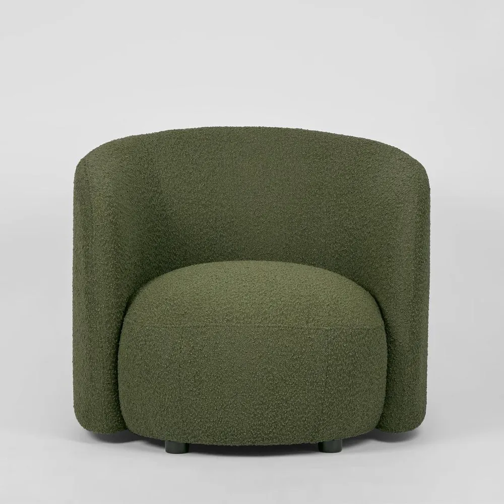 Plume Armchair Olive Boucle