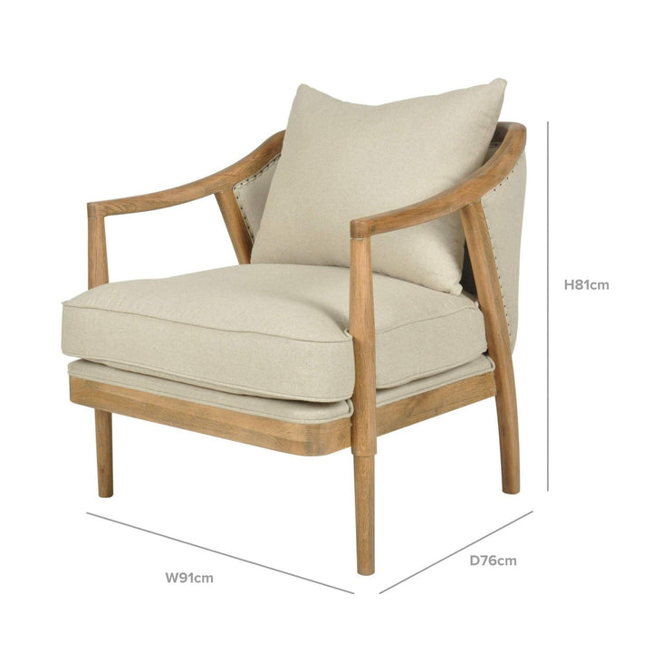 Asteria Oakwood Armchair Linen Blend