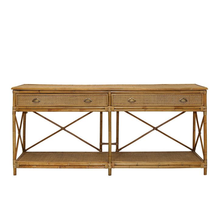 Cayman Large 2 Draw Rattan Console