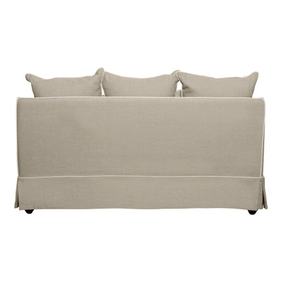 2 Seat Sofa Bed Slip Cover - Noosa Natural W/ White Piping