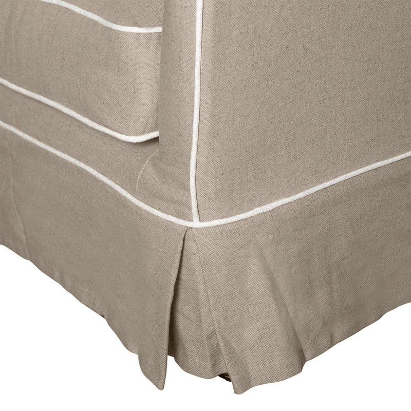 Noosa Hamptons 1.5 Seat Sofa Bed Natural W/White Piping