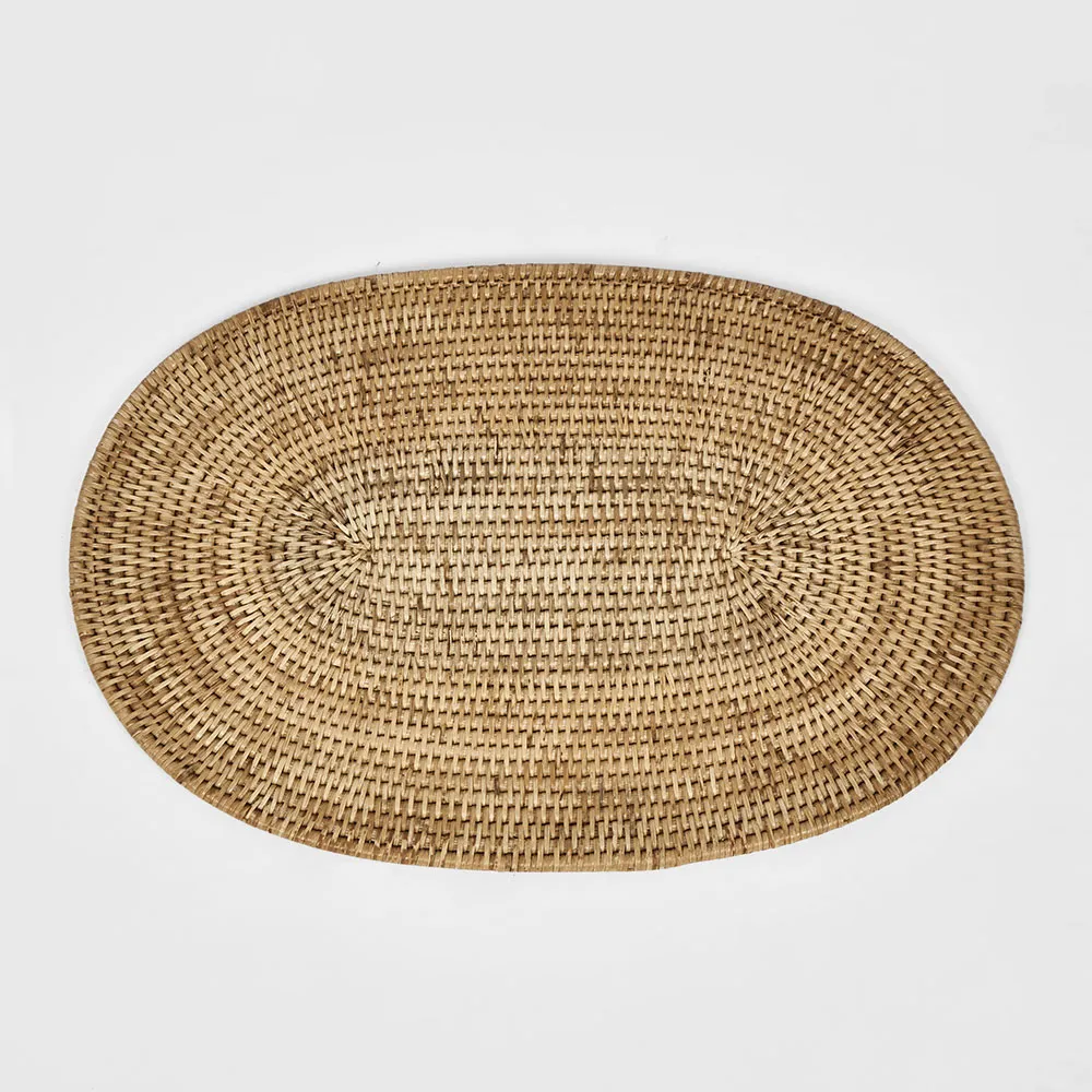 Paume Rattan Oval Placemat Natural