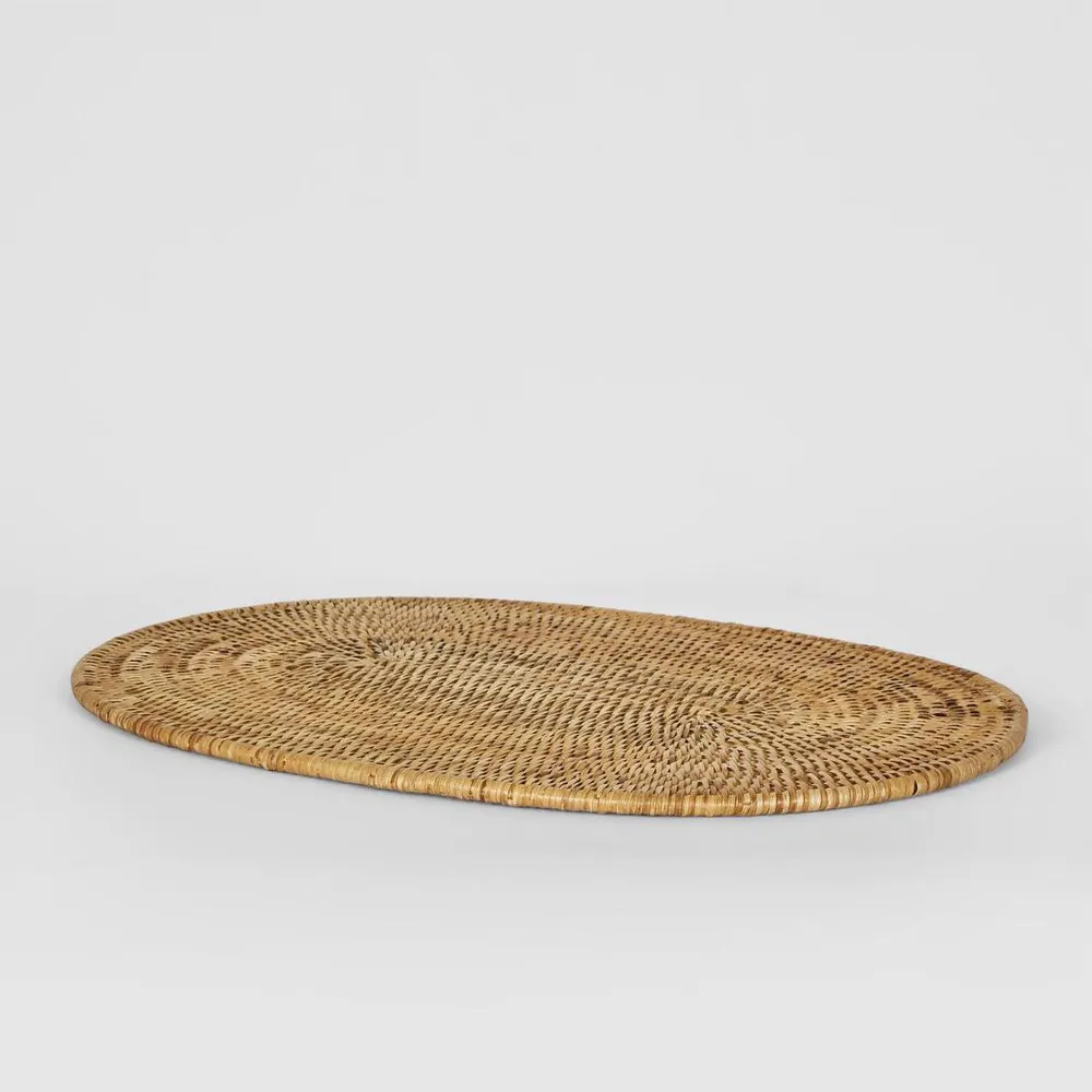 Paume Rattan Oval Placemat Natural