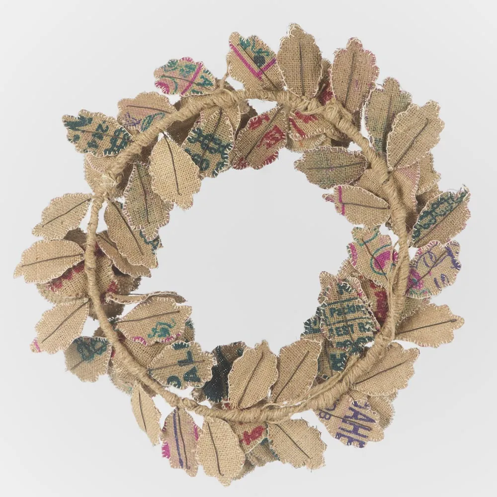 Recycled Fabric Flower Wreath 50cm