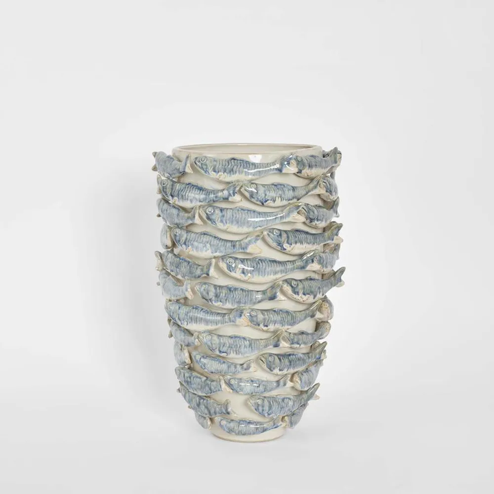 Reef Tall Vase Blue & White