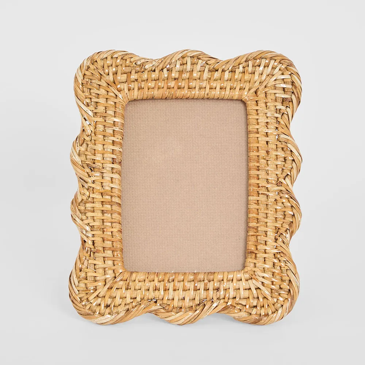 Scallop Rattan Photo Frame Natural