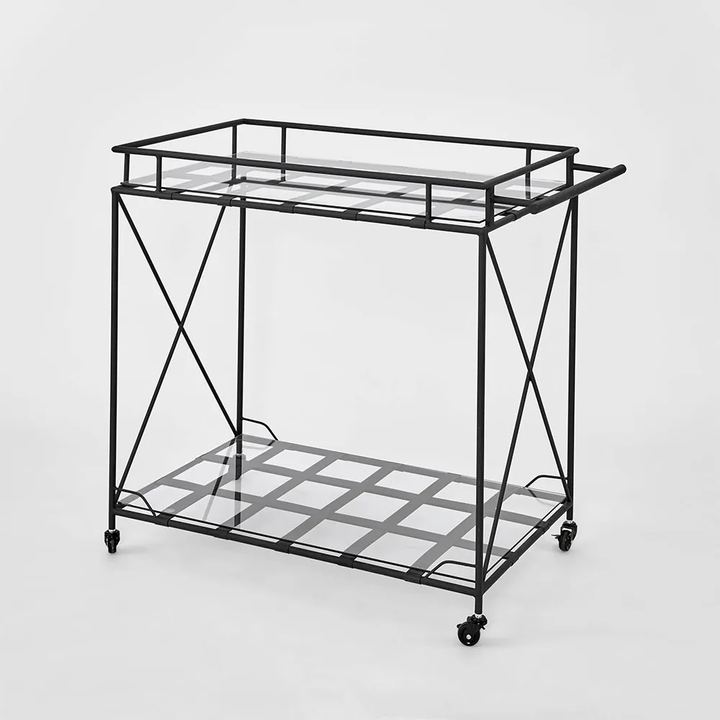 Sheffield Bar Cart Outdoor Iron & Glass