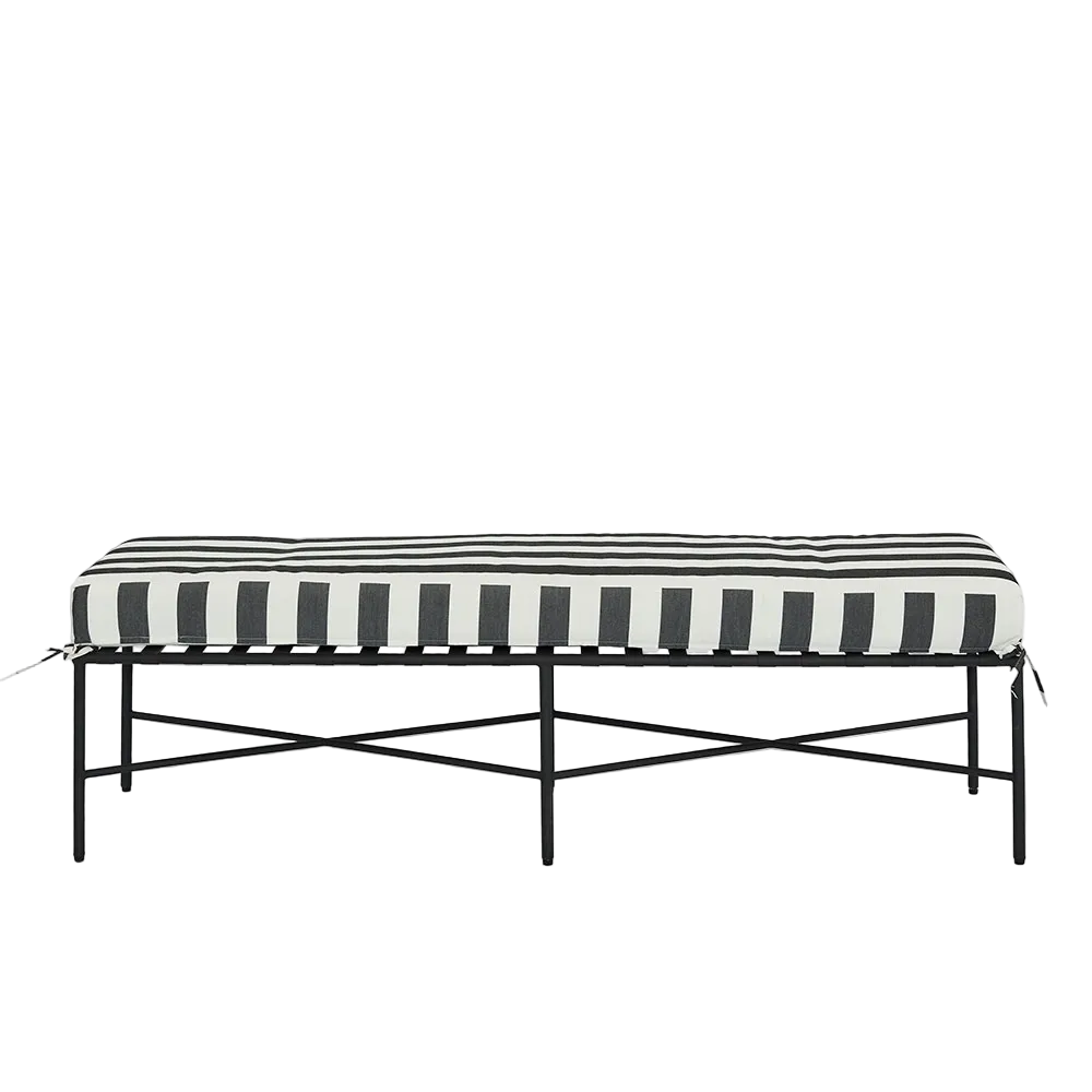 Sheffield Bench Outdoor Iron White Cushion
