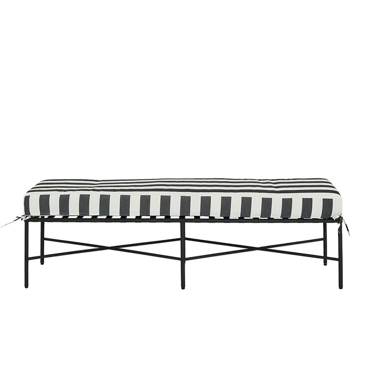 Sheffield Bench Outdoor Iron White Cushion