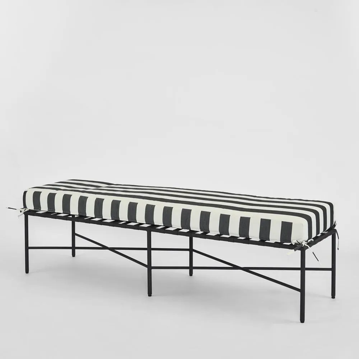 Sheffield Bench Outdoor Iron White Cushion