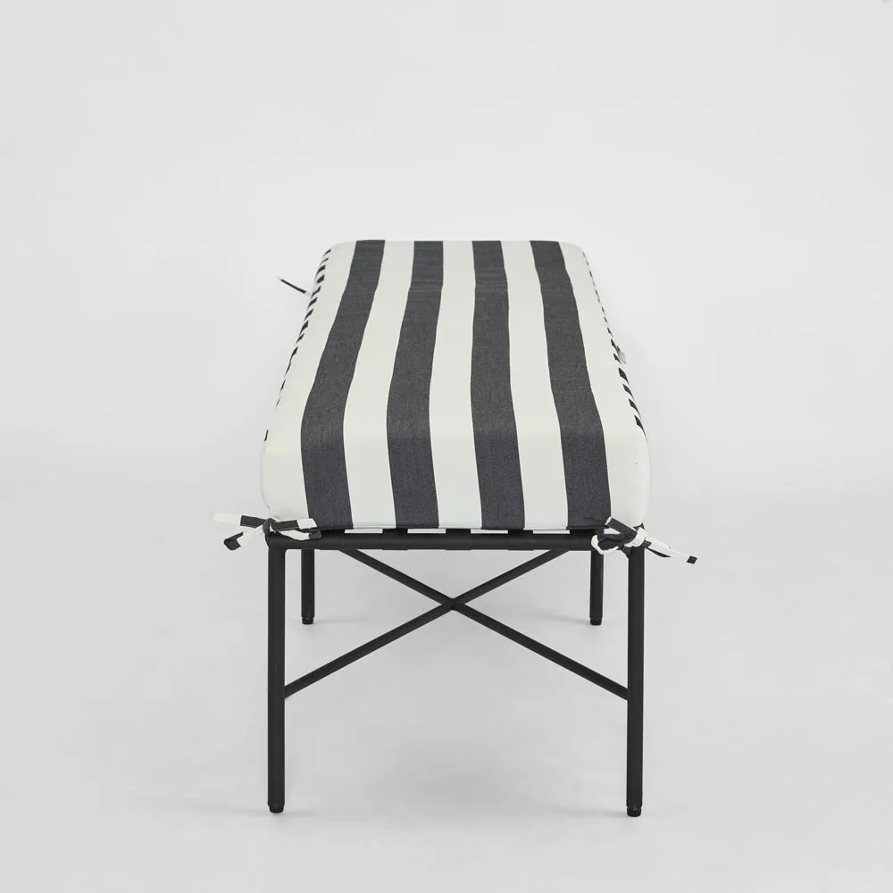 Sheffield Bench Outdoor Iron White Cushion