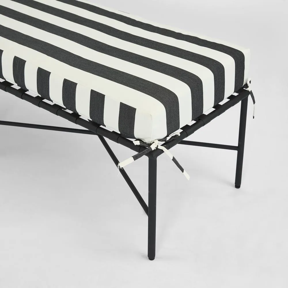 Sheffield Bench Outdoor Iron White Cushion