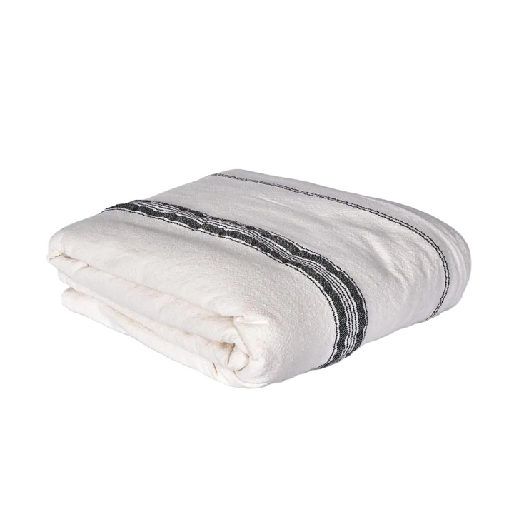 Stripe Slub Sherpa White