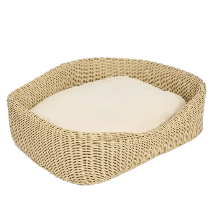 Snuggle Rattan Pet Bed Natural