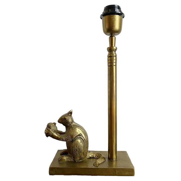 Squirrel Table Lamp Base only Antique Gold