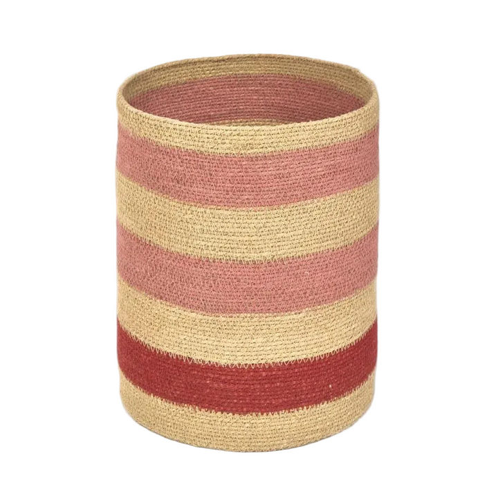 Tia Woven Basket Red & Pink *