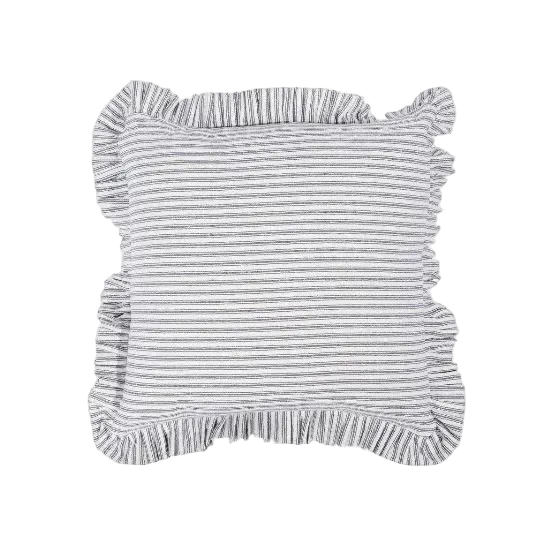 Tick Frill cushion 50x50 Blue