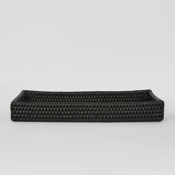 Paume Rattan Tidy Tray Black