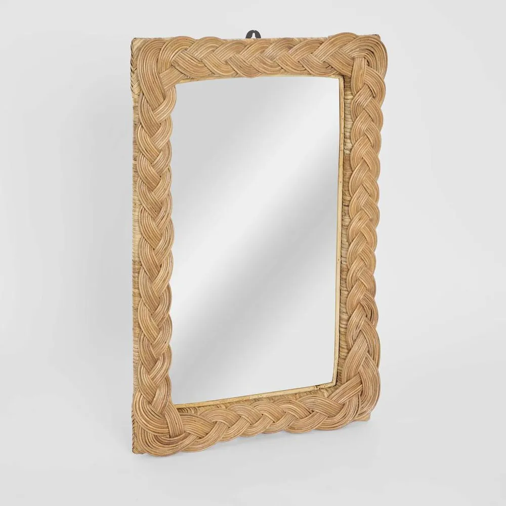 Twill Rattan Mirror Natural