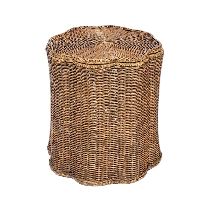 Valley Scallop Rattan Basket Brown