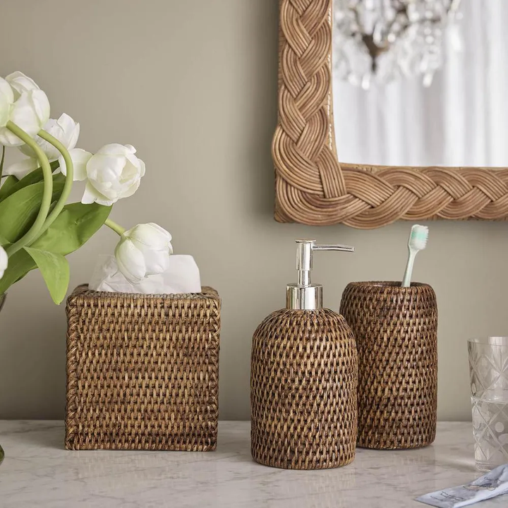 Valley Rattan Tooth Bursh Holder Brown