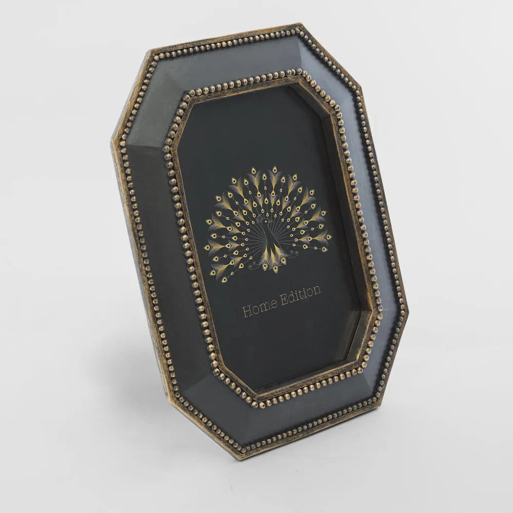 Vera Geo Photo Frame 4 x 6 Black & Gold