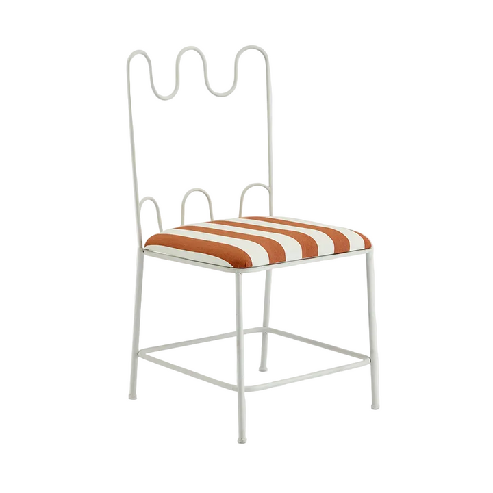 Wira Dining Chair Outdoor Terracotta/White Stripe Cushion