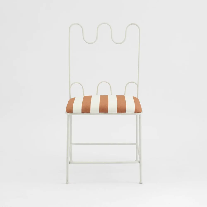 Wira Dining Chair Outdoor Terracotta/White Stripe Cushion
