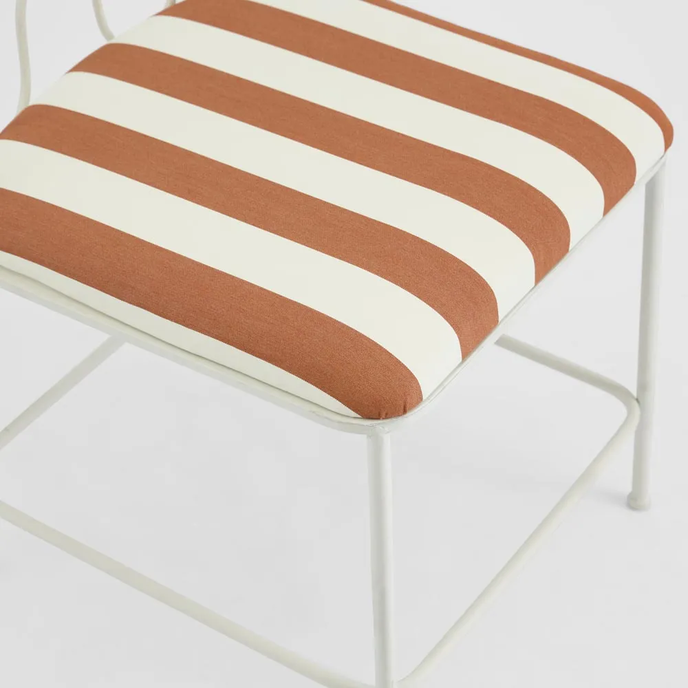 Wira Dining Chair Outdoor Terracotta/White Stripe Cushion