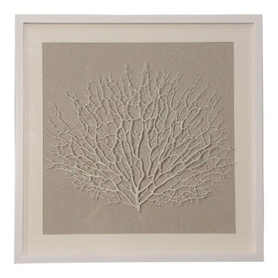 60Cm White Coral Framed Art