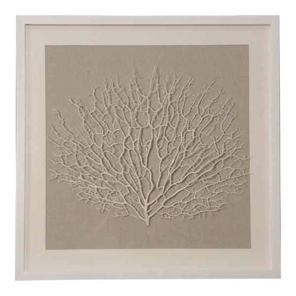 60Cm White Coral Framed Art