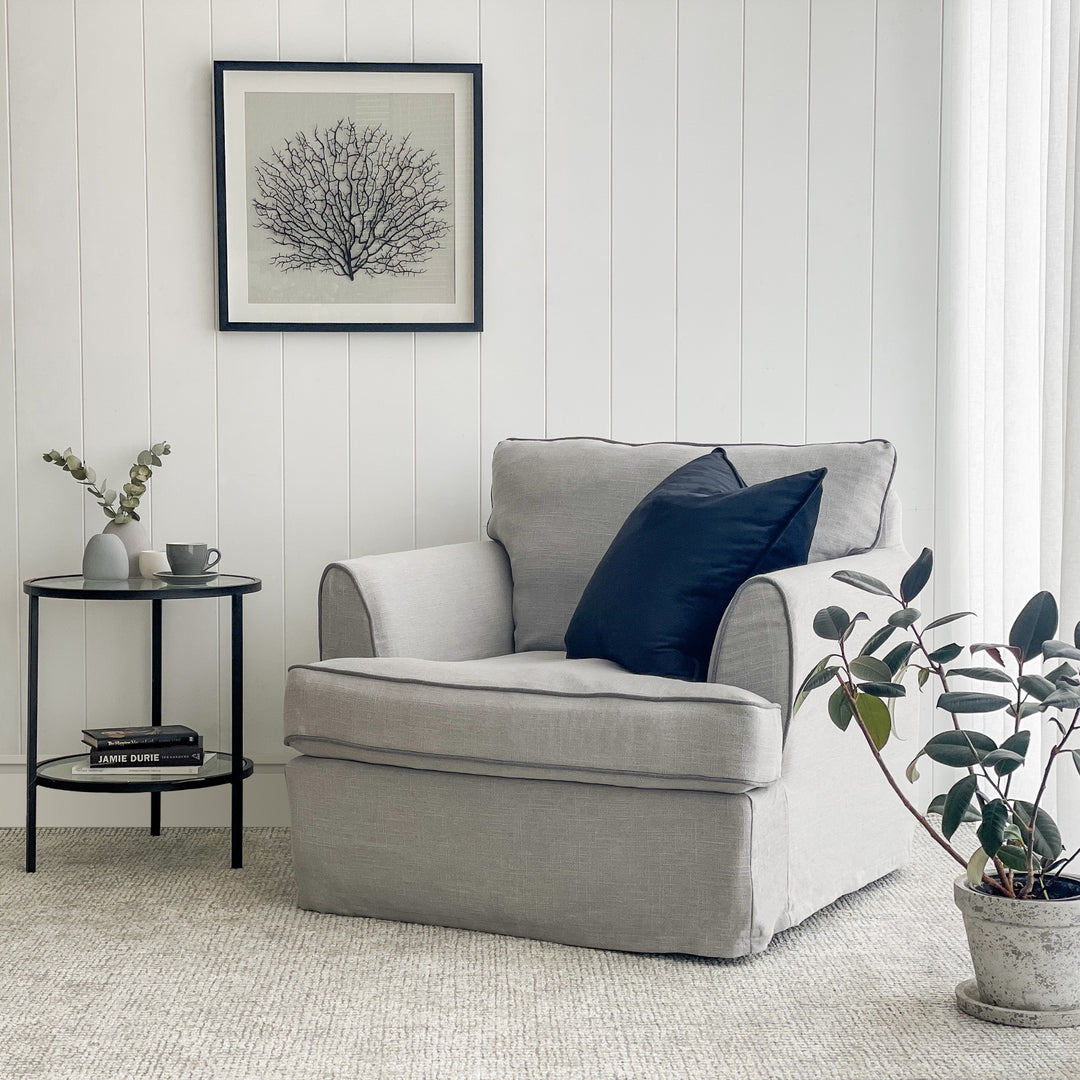 Byron Hamptons Armchair Pebble Grey