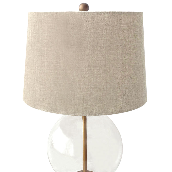 Ivy Small Antique Brass And Glass With Natural Linen Shade