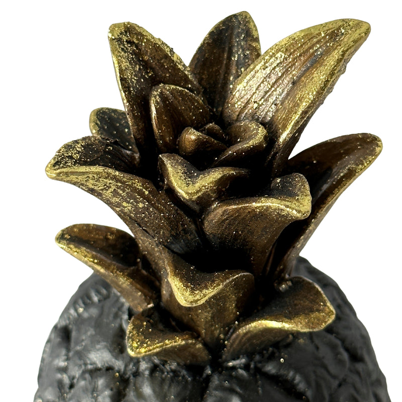 Carina Black Pineapple with Gold Leaves Large