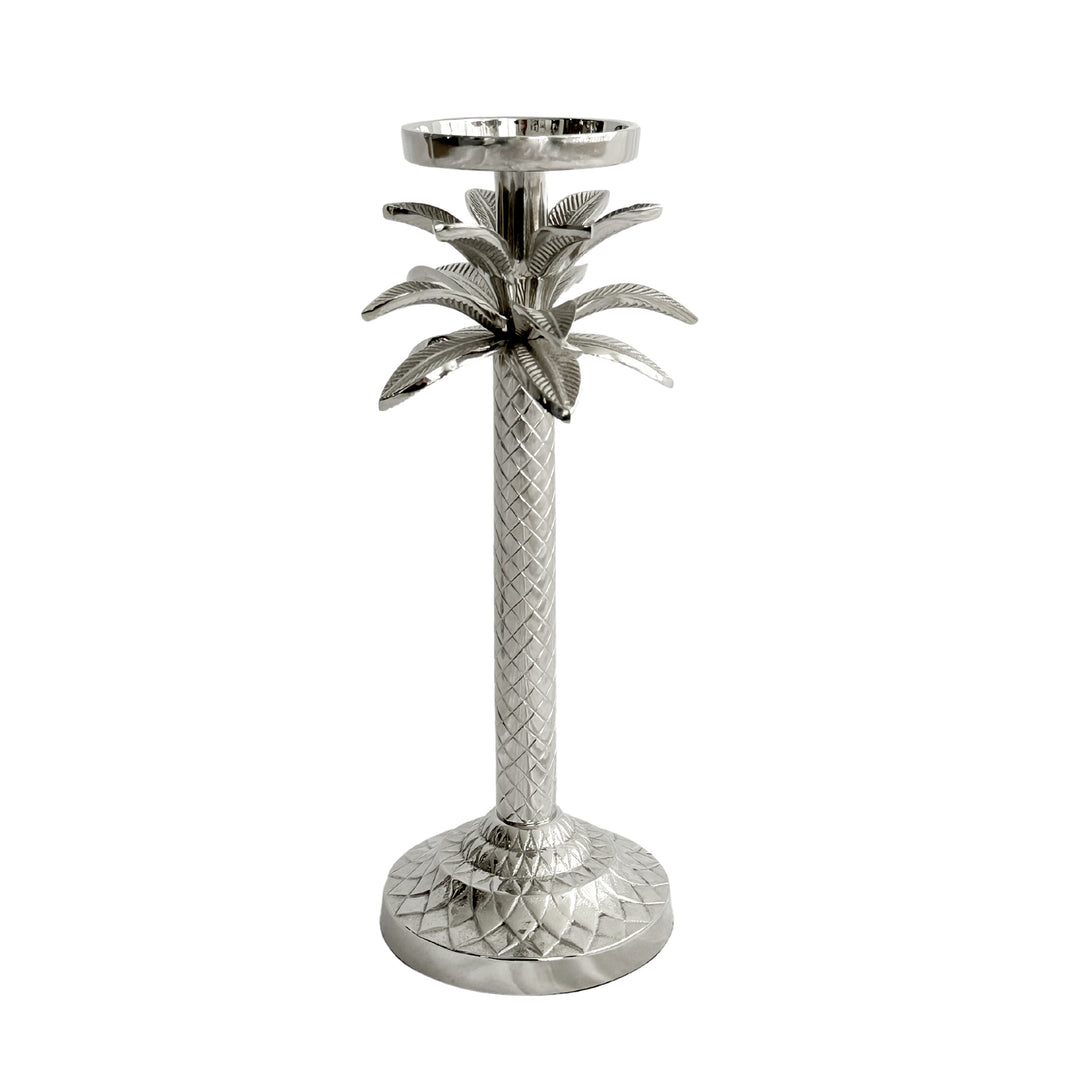 Raffles Palm Candle Stick Silver Small