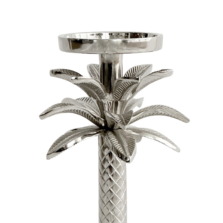 Raffles Palm Candle Stick Silver Small