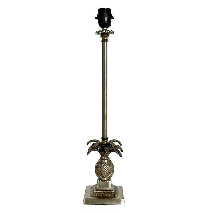 Caribbean Pineapple Table Lamp Base Antique Silver