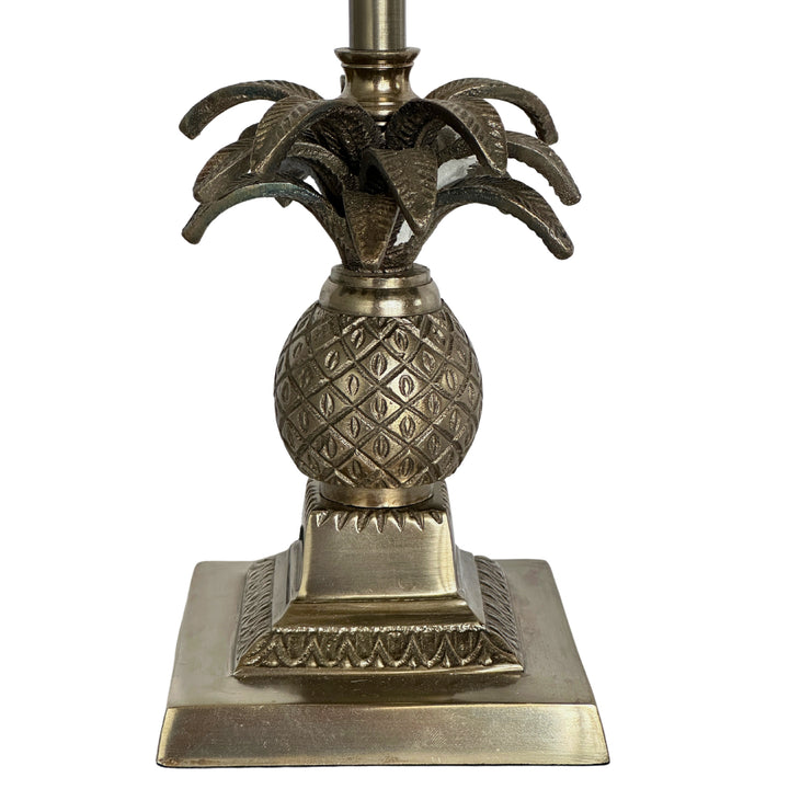 Caribbean Pineapple Table Lamp Base Antique Silver