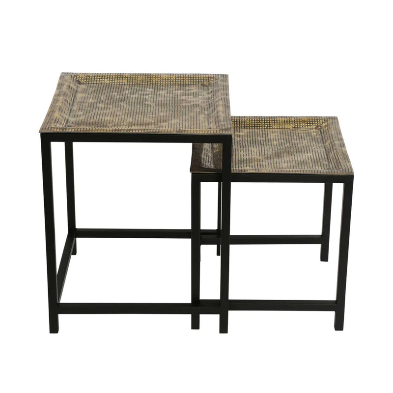 Bali Side Table Set of 2 Gold