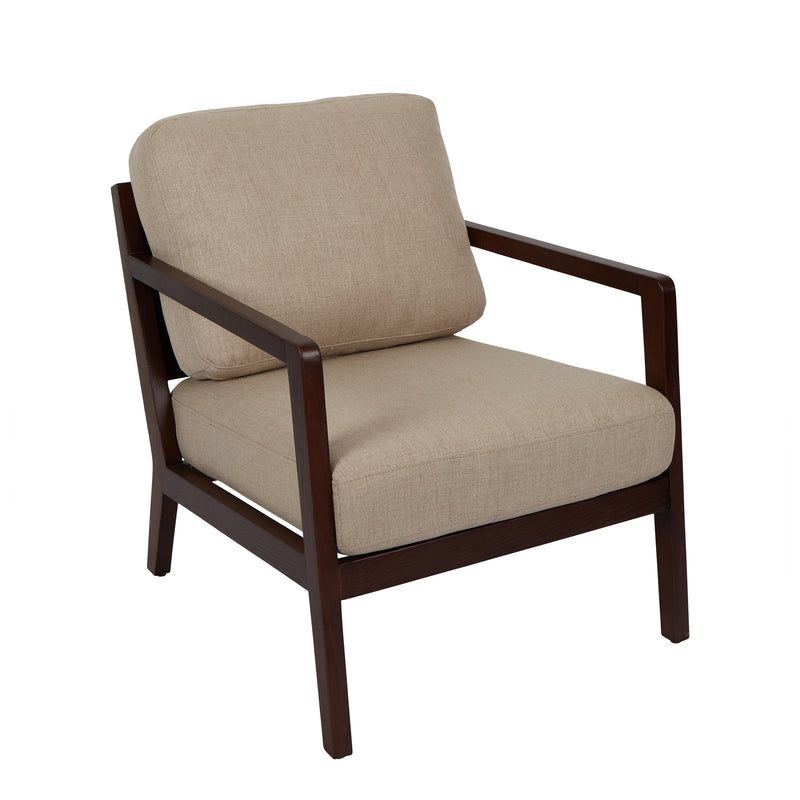 Hargrove Wooden Chair W/ Beige Cushions