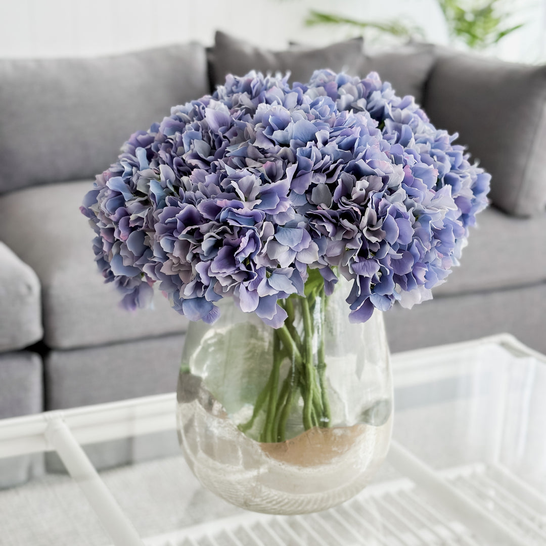 Hydrangea Stem Soft Touch 50cm Blue