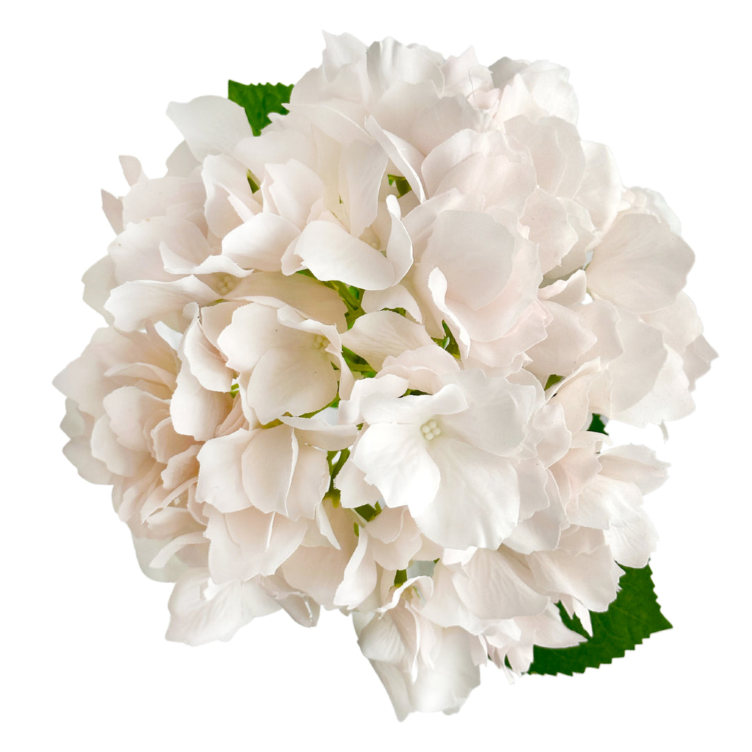 Hydrangea Stem Soft Touch 50cm White Pink