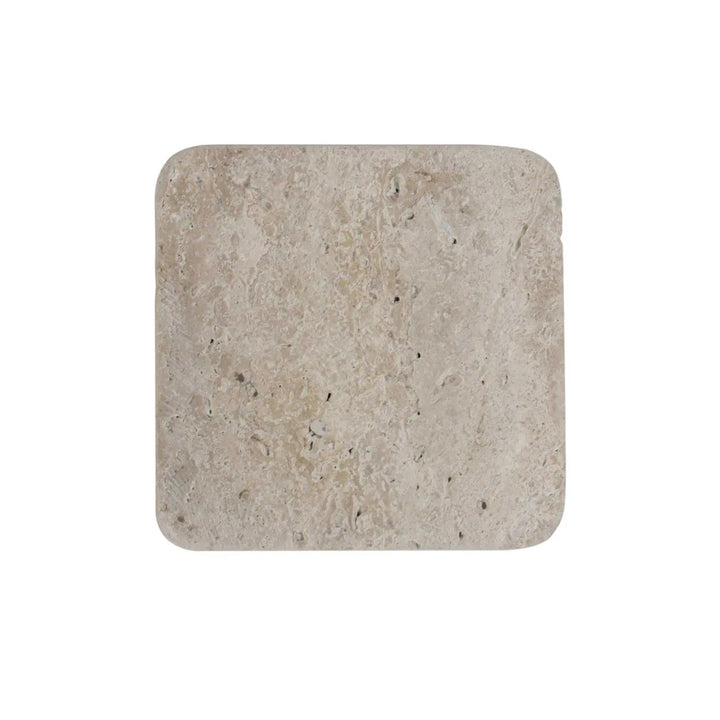 Graze Travertine Coaster Set4 Square Sand