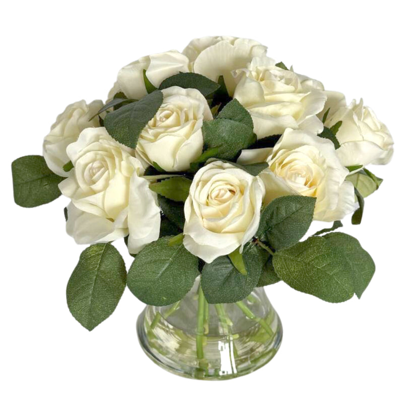 White Rose in Glass Vase